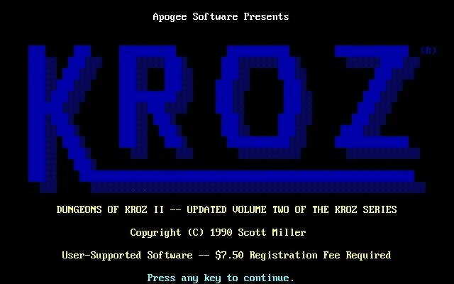 Dungeons of Kroz box art